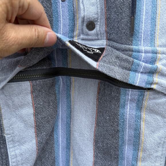 Quiksilver striped Baja hoodie poncho pullover zipper pouch Size Small - Picture 4 of 7